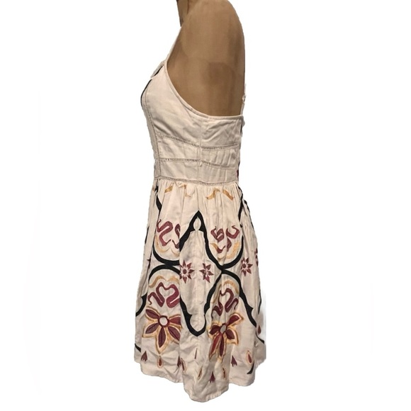 Free People White and Pink Embroidered Mini Dress EUC - Picture 5 of 14